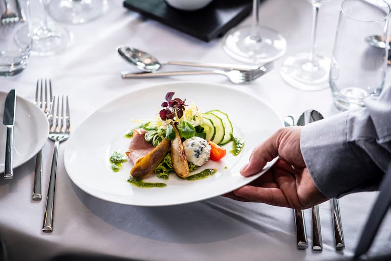 Gourmet dinner plate on Avalon Waterways river cruise