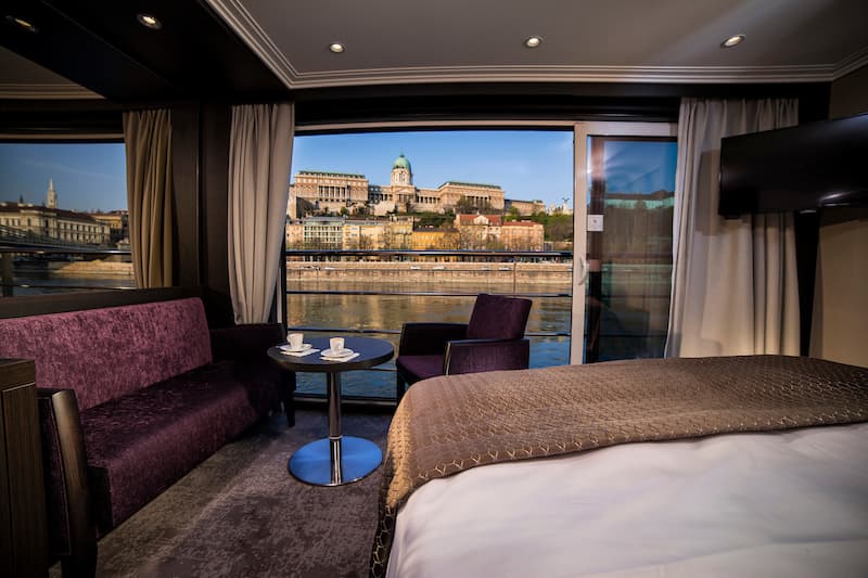 Avalon Waterways panorama suite with view of the river