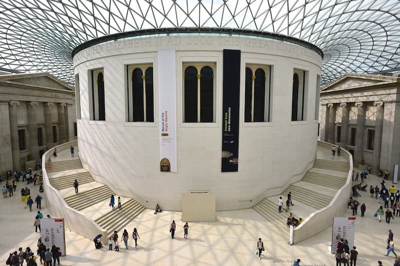 Interior wide photo of the Great Court at the British Museum in London