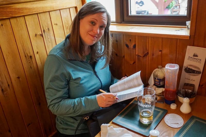 Cassie Tetro with Ireland travel notes.