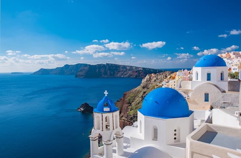 Example of the cycladic architecture in Santorini, Greece.