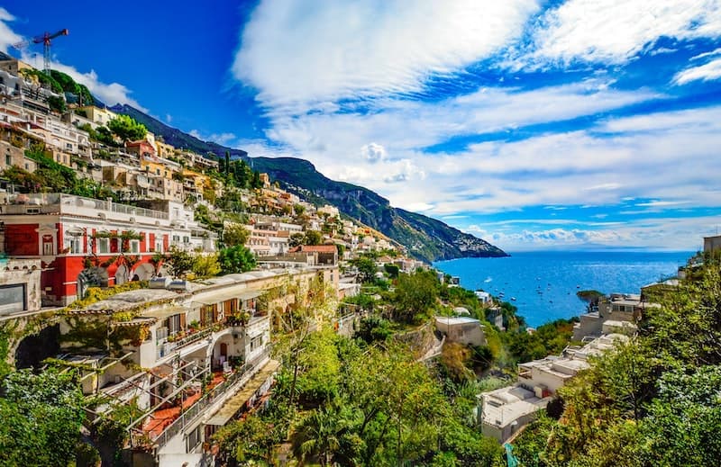 View of the sea from the Amalfi Coast in Italy