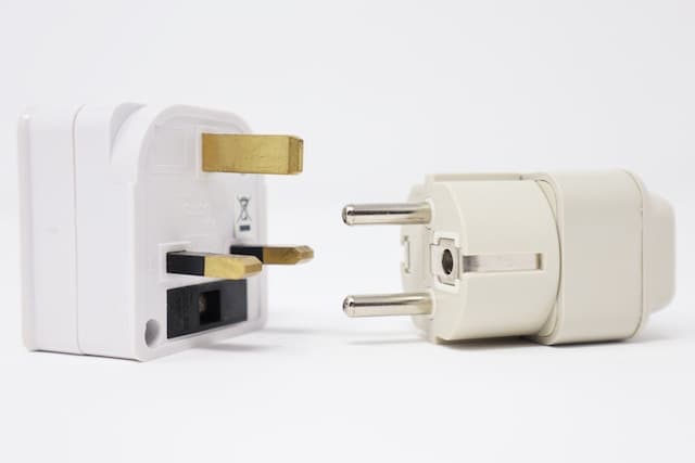 Two European power adapters