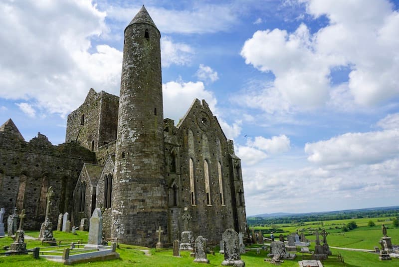 Exterior of the cathedral at Rock of Cashel in Ireland