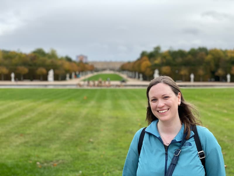 Cassie Tetro on the grounds of Versailles