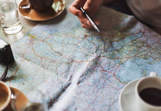 Person looking at a road map