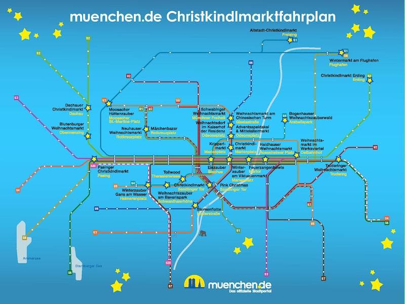 Munich U-bahn Christmas Market map 2019
