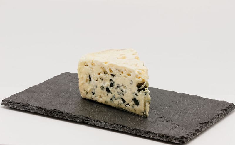 slice of roquefort french cheese
