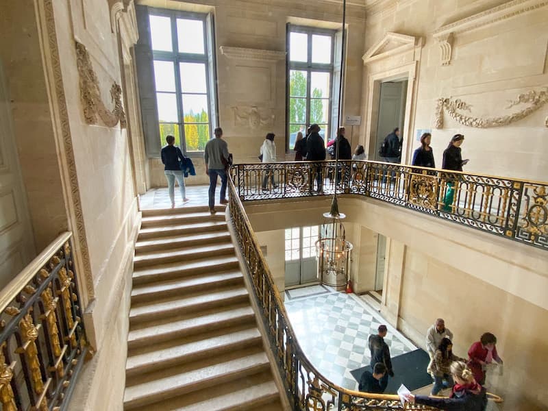 Staircase showing two levels of the Petit Trianon at Versailles