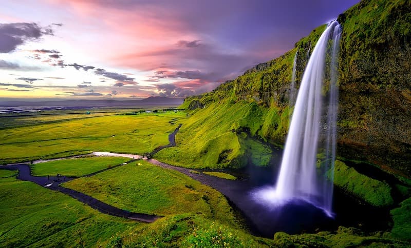 Seljalandfoss Waterfall in South Coast region of Iceland